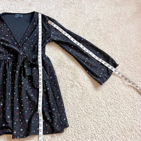 ASOS Design Floral Long Sleeve Side Tie Surplice Mini Dress—SZ. 6 - Picture 12 of 15